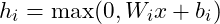 \[h_i = \max(0, W_i x + b_i)\]