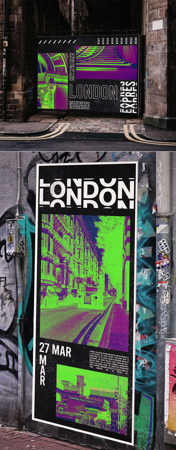 Free Urban Poster Mockups Free Urban Poster Mockups
