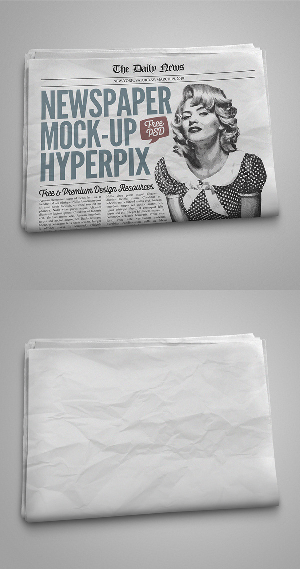 Free Photorealistic Newspaper Mockup Free Photorealistic Newspaper Mockup